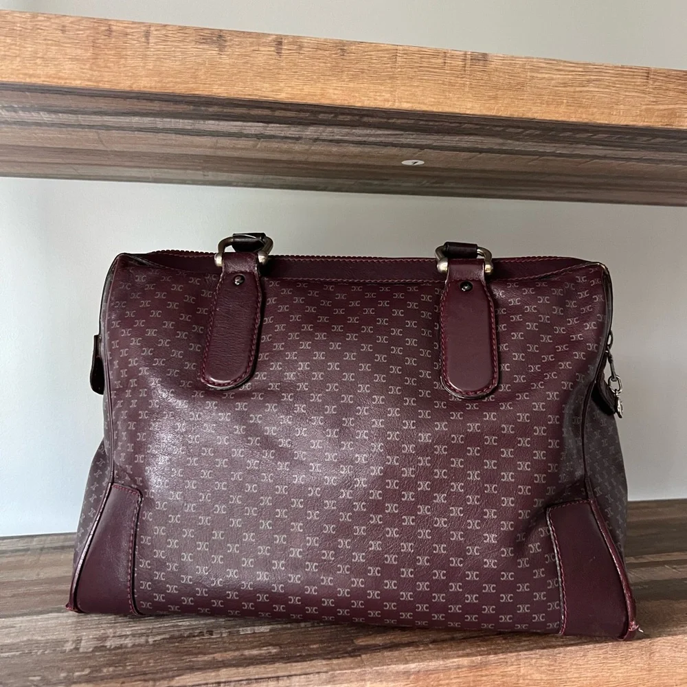 EUC Celine Macadam Burgundy Boston Bag All Leather RARE - Picture 4 of 15